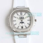 Swiss Replica TW Factory Patek Philippe Nautilus 5726 White Dial Calendar Wristwatch 